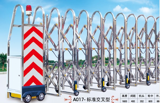 门业图片-电动伸缩门广东佛山不锈钢电动伸缩门A017-标准交叉型.A017-标准交叉型.图片