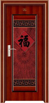 门业图片-豪华钢木门系列PGSB-718红拼木PGSB-718红拼木图片
