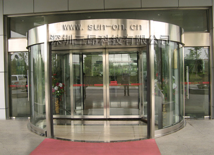 门业图片-自动旋转门两翼旋转门厂家报价 旋转门尺寸定制SAN-XZ图片