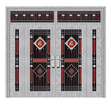 门业图片-不锈钢门六类花（冰竹纹）ZTMM-6060图片