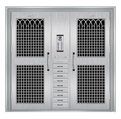 门业图片-不锈钢门楼寓门ZTMM-6077图片