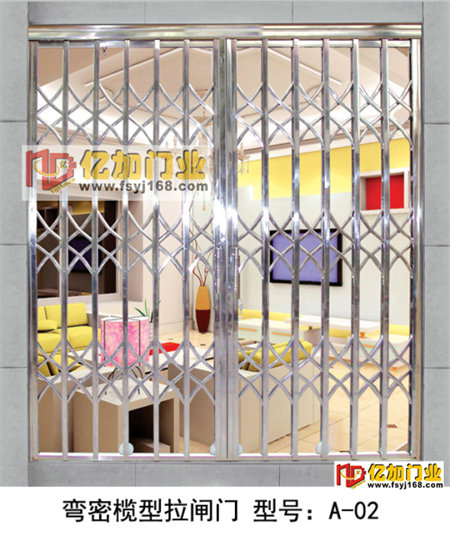 门业图片-不锈钢拉闸门201不锈钢拉闸门-常州直榄型拉闸门22*10图片