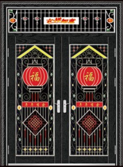 门业图片-黑钛金木纹不锈钢门福满屋不锈钢门304不锈钢门图片