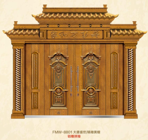 门业图片-非标仿铜门福满屋锌合金豪华别墅门0.8*1.5图片