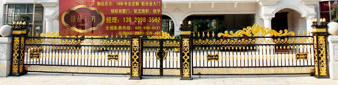 门业图片-铝制别墅门中山铝合金别墅门，铝艺别墅花园大门yp025图片