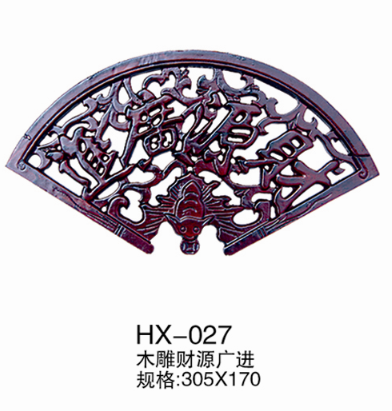 门业图片-不锈钢门配木雕财源广进HX-027图片