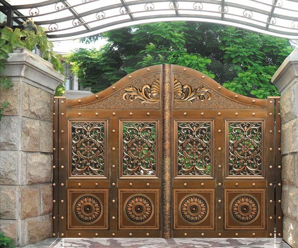 门业图片-平开门住宅小区铝艺庭院门JH371图片