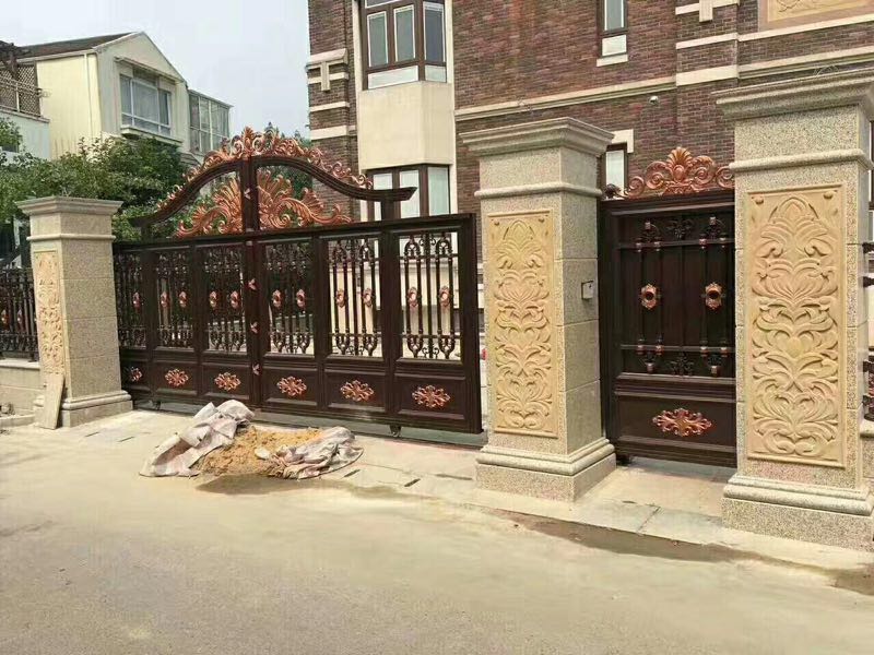 门业图片-平开门生产批发别墅高档铝艺大门JH253图片