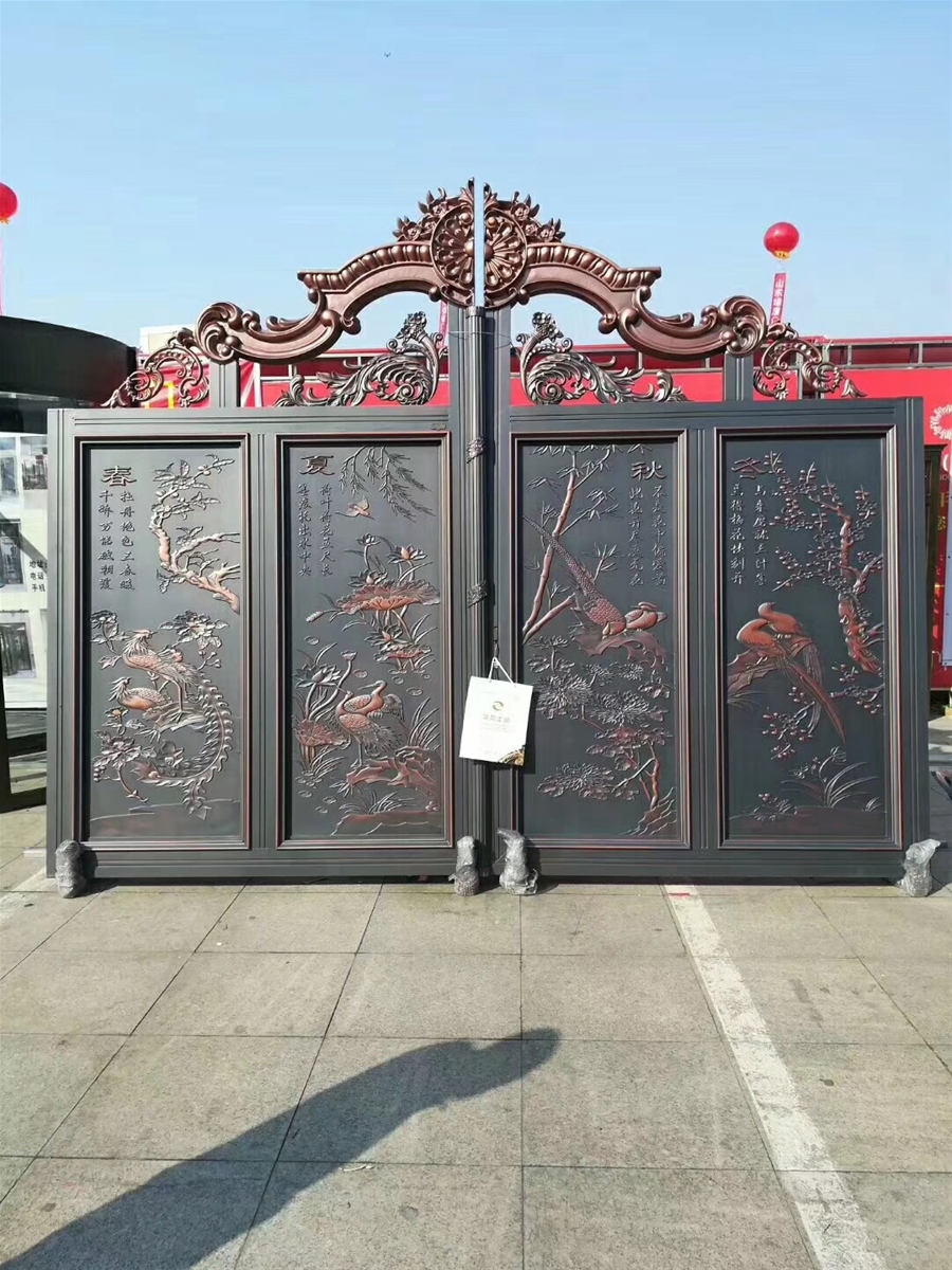 门业图片-推拉门金辉铝艺别墅大门JH190图片