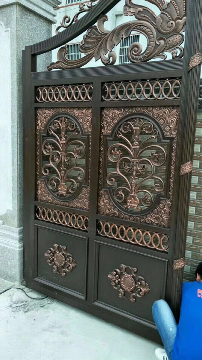 门业图片-推拉门销售铝合金工艺庭院大门产品JH303图片