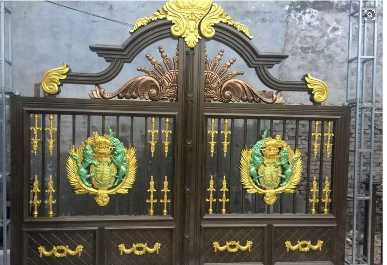 门业图片-推拉门厂家订制古典铝艺电动庭院门JH626图片