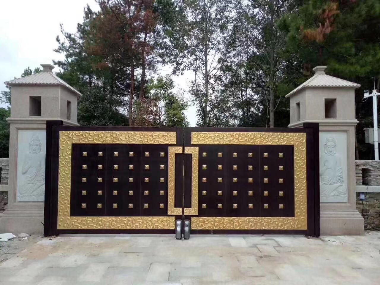 门业图片-平开门现代庭院大门欧式别墅门铝合金豪华大门JH848图片