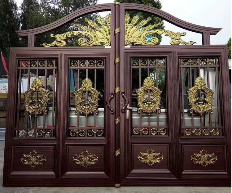 门业图片-平开门铝艺庭院大门一道有品位的别墅景观门JH873图片