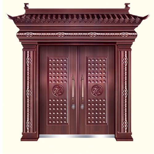 门业图片-仿铜门供应湖南衡阳地区锌合金烤漆仿真铜仿古庙宇大门XK-3775图片