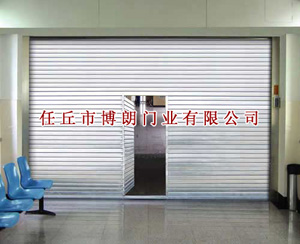 门业图片-建筑建材钢制复合防火卷帘门带疏散门11图片
