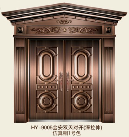 门业图片-仿铜门鸿跃仿铜非标门HY-9005图片