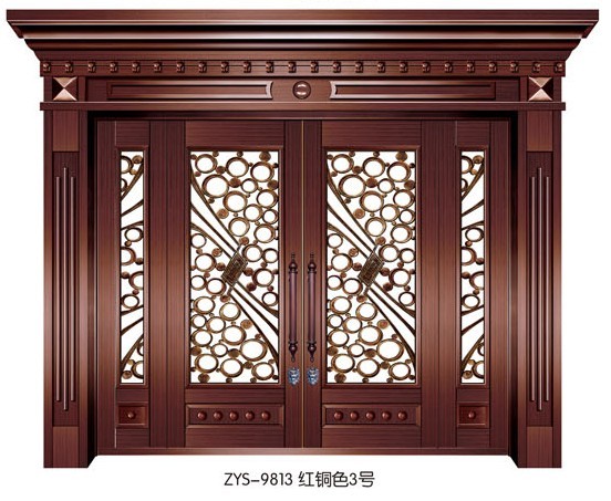 门业图片-铜铝门（玻璃）正阳升铜铝门zys-9813图片