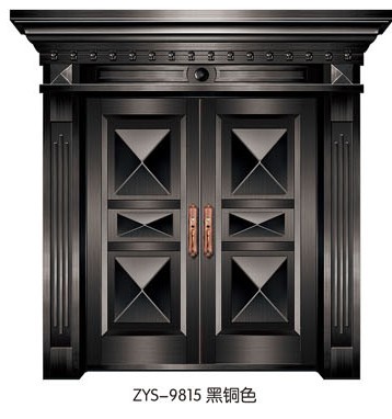 门业图片-铜铝门（拼接贴花）正阳升铜铝门zys-9815图片