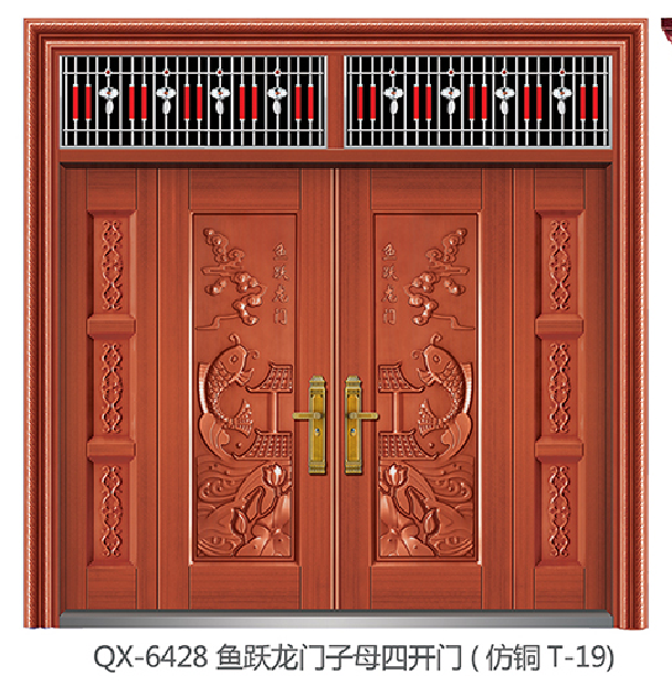 门业图片-国标门 ,防盗门 ,防火门 ,玻璃门 ,防爆门 ,复合门 ,进户门 ,庭院门 ,室内木门全新门业 QX-6248子母四开门QX-6248图片