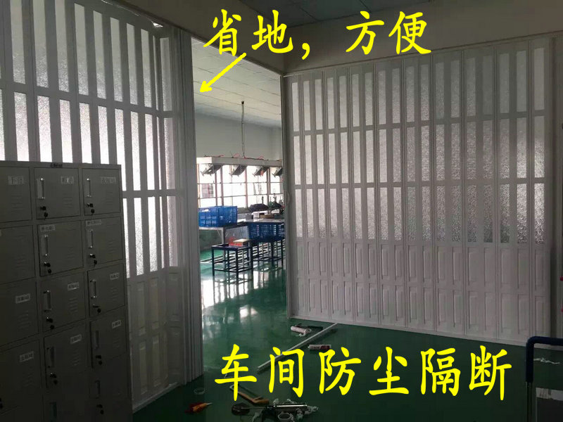 门业图片-PVC折叠门赛门PVC防火阻燃洗车房卫生间室内隔断折叠免漆吊趟门8钻石图片