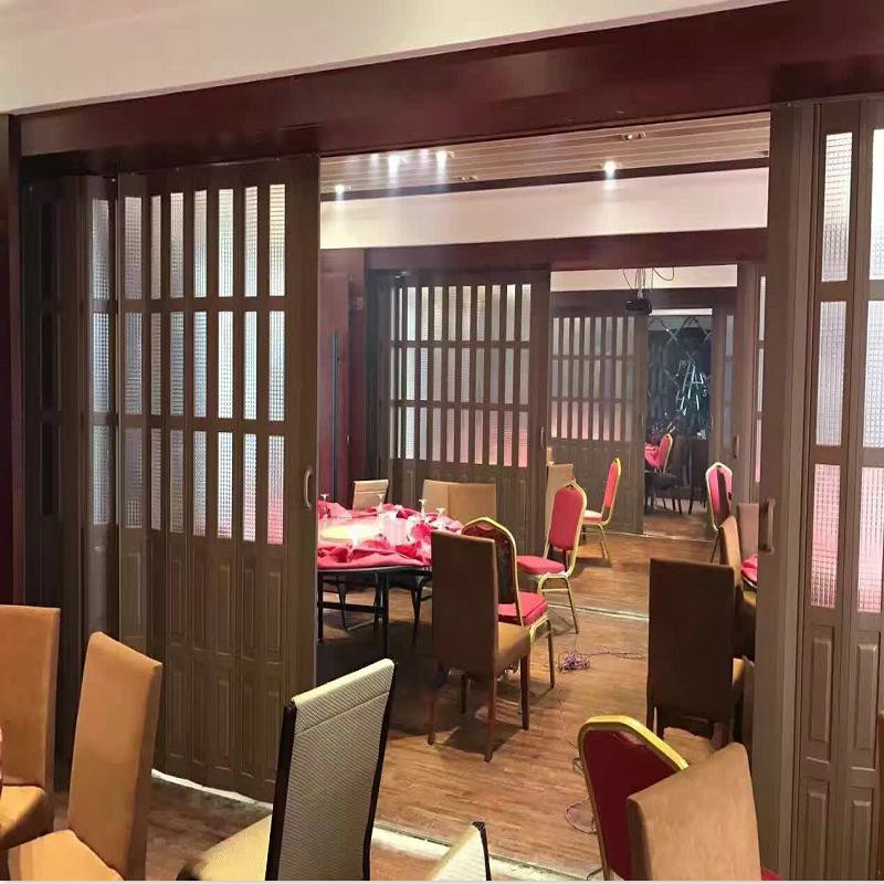 门业图片-PVC折叠门赛门PVC储藏间书房卧室室内隔断推拉折叠免漆酒店包间吊轨门8方格图片
