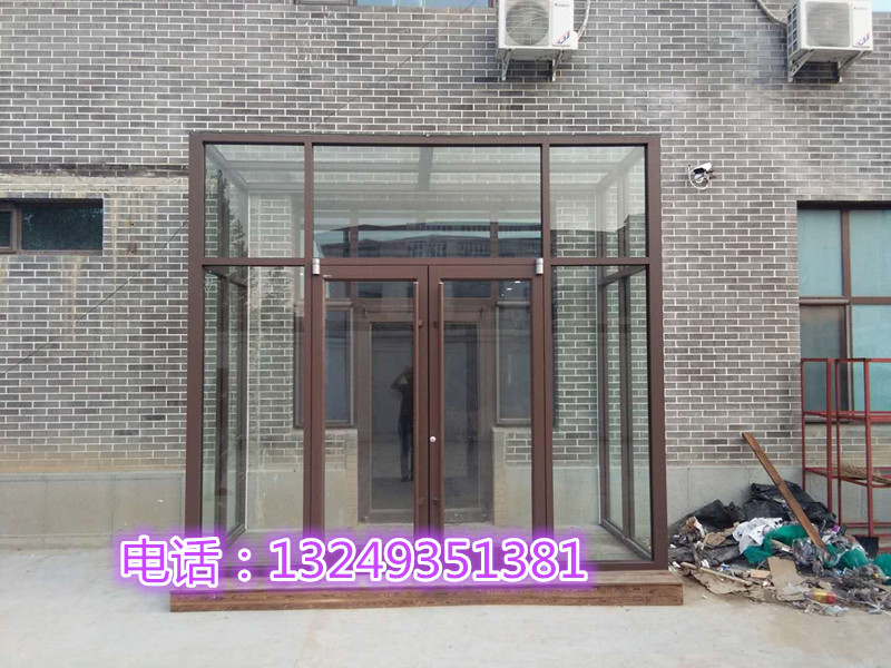 门业图片-肯德基门石家庄咖啡色肯德基门 肯德基门安装厂家 宏远门业1900*2400图片