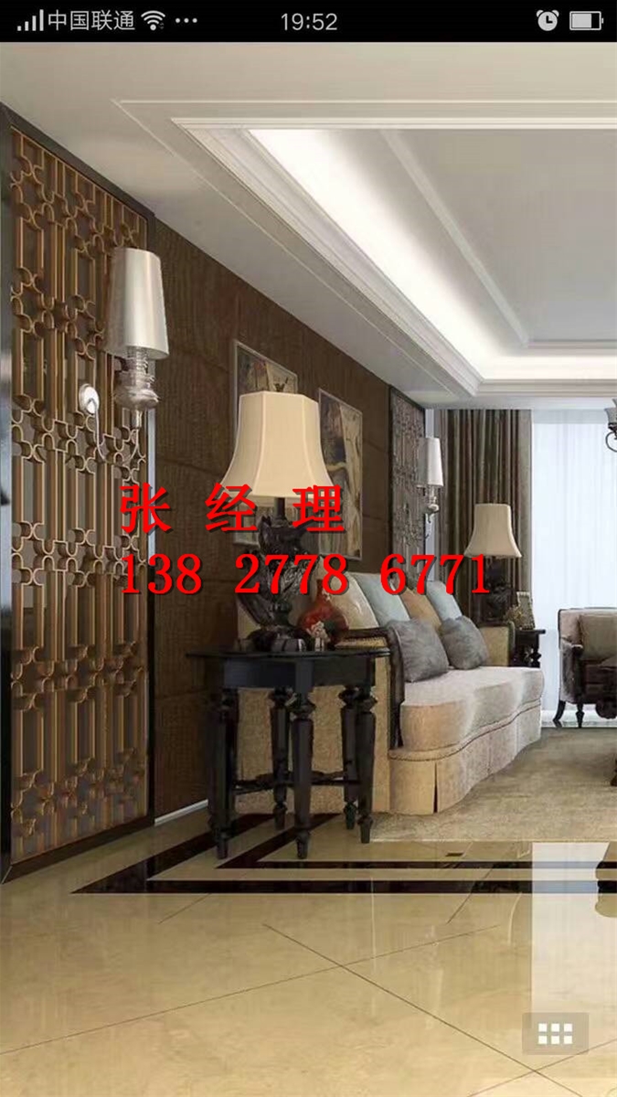 门业图片-不锈钢屏风欧式镂空雕花酒店大堂不锈钢花格屏风定制可定制图片