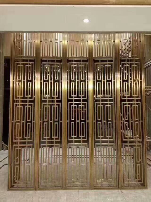 门业图片-不锈钢屏风不锈钢屏风玄关金属屏风客厅屏风全国定制定制图片