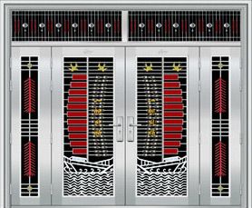 门业图片-不锈钢四开门批发德尔诺不锈钢四开门D-8199图片
