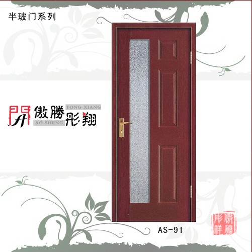 门业图片-平板门平开门产品，板玻璃门，傲胜彤翔Q02图片