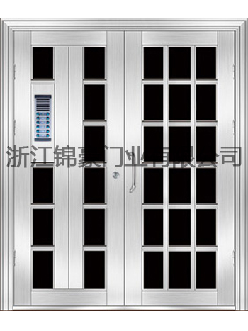门业图片-不锈钢门楼寓拼接门JH-3009(楼寓拼接门)图片