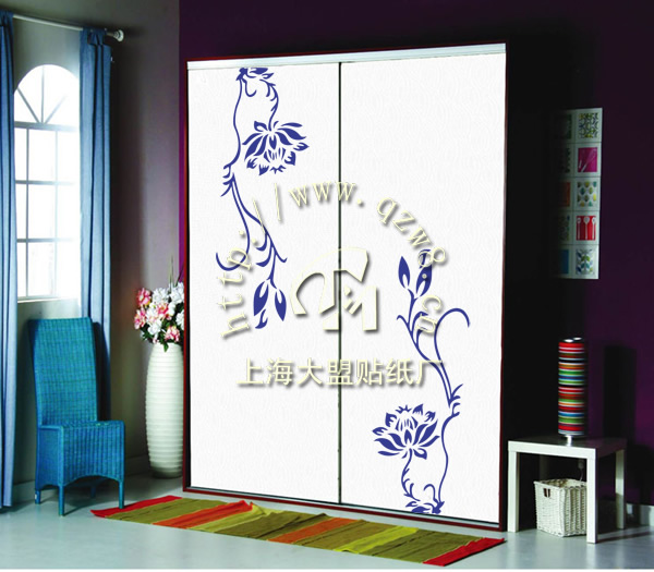 门业图片-玻璃门贴花衣柜移门印花水移画贴花木门印花贴纸400x1100mm图片