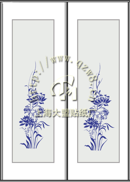 门业图片-玻璃门贴花烤漆玻璃移门印花衣柜移门水移画400X1150MM图片