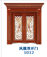 门业图片-高档仿铜门凤凰双开门10121012图片