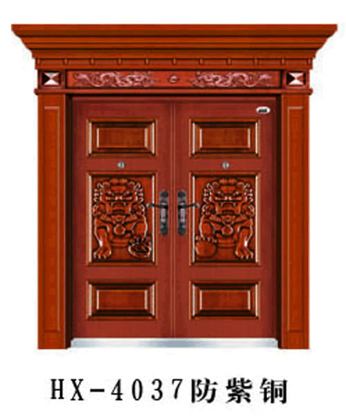 门业图片-仿铜门系列仿铜门HX-4037图片
