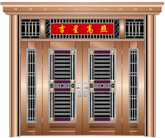 门业图片-钛金不锈钢门四开不锈钢门1509图片