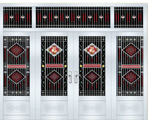 门业图片-钛金不锈钢门新款不锈钢四开门01图片